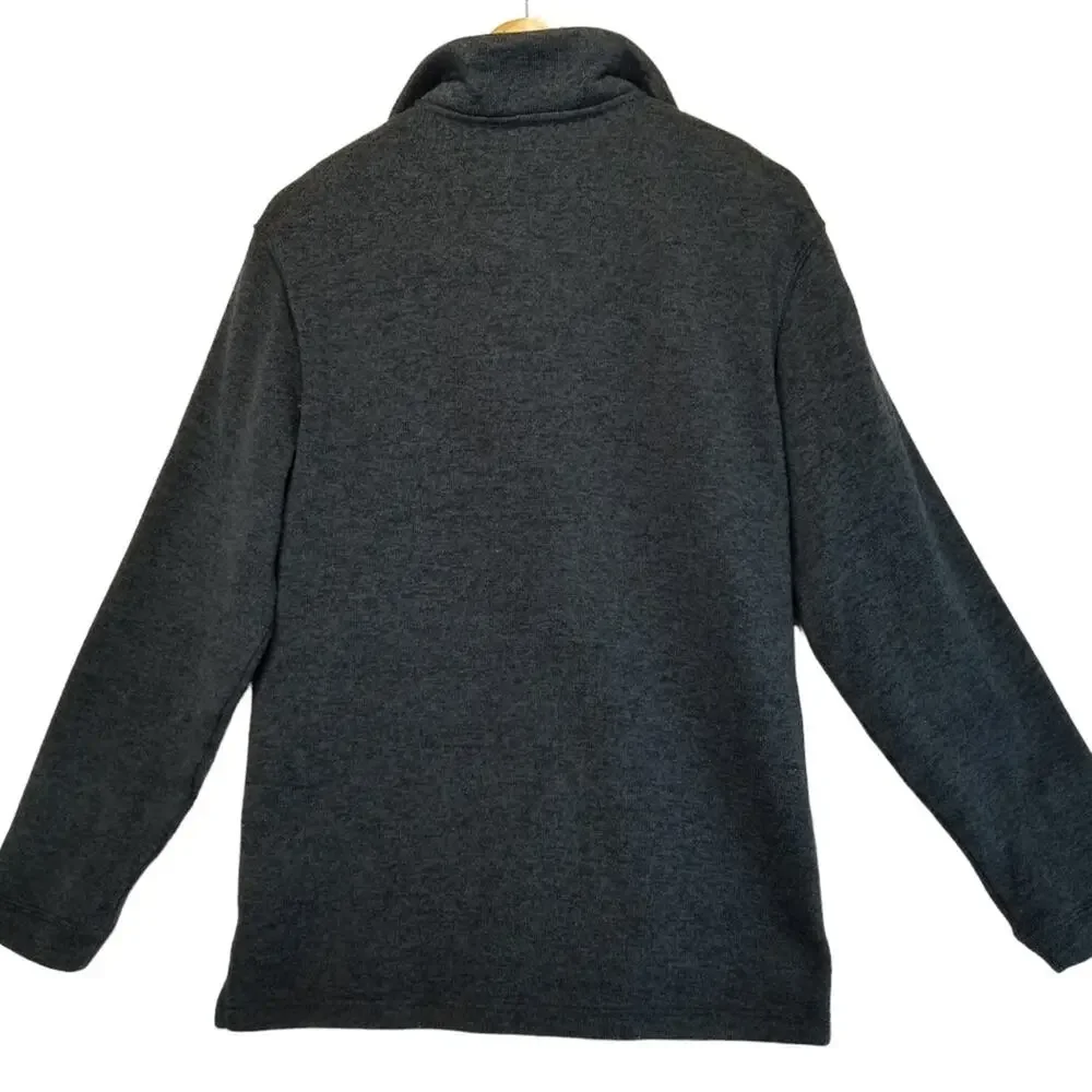 Haggar Sweater Mens Medium Cool 18 Pro 1/4 Zip Pullover Fleece Long Sleeve